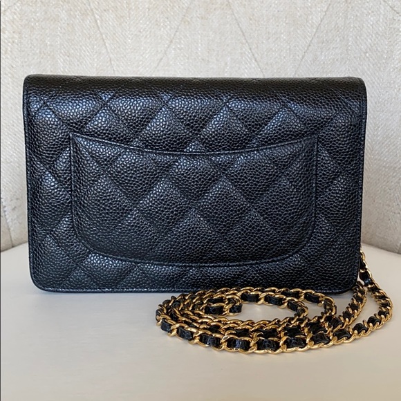 ❌SOLD💰Chanel Caviar Quilted Wallet On Chain Black - Picture 8 of 13